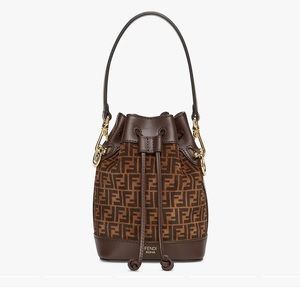 Mon Tresor Brown leather mini-bag with FF print